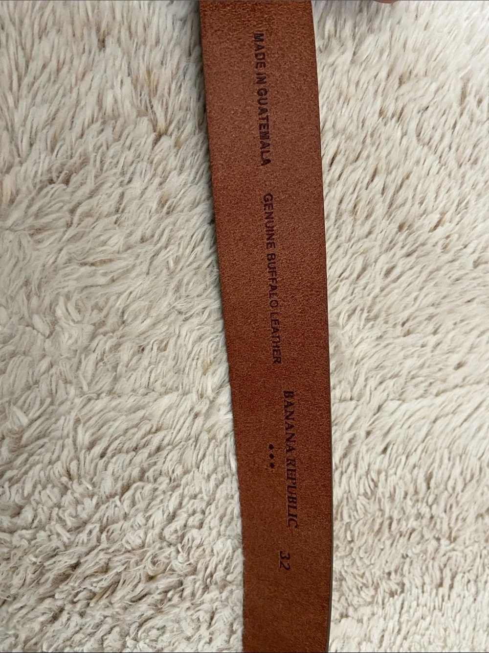 Banana Republic Brown Leather Unisex Belt with Dark Metal Buckle
